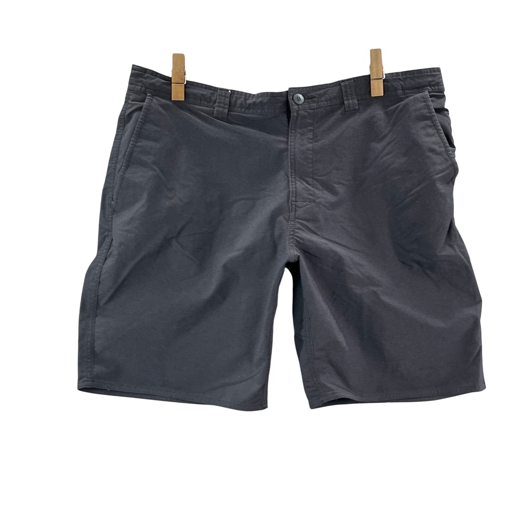 George Chino Shorts Mens 40 Black Flat Front Stretch Casual Walking Gorpcore 90s
